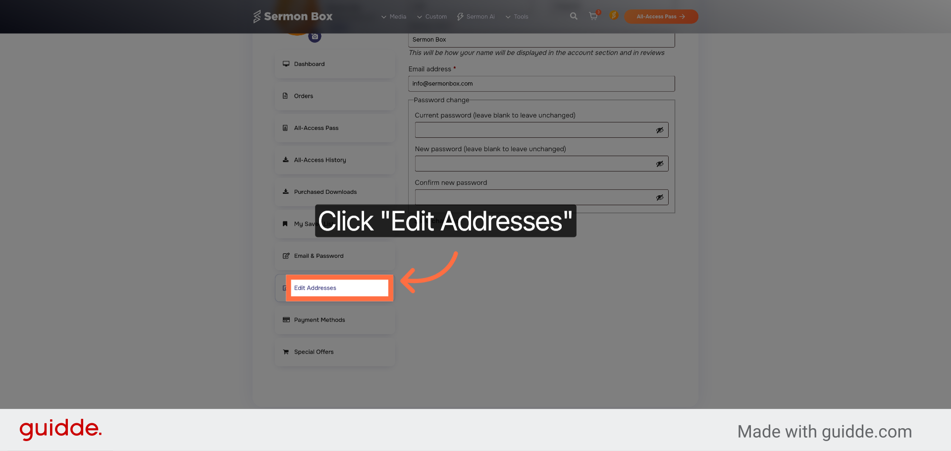 Edit Address Information