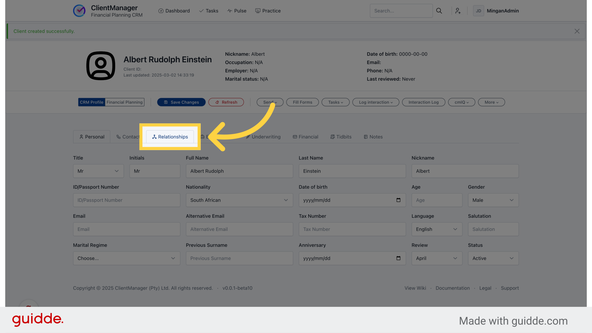 Link a financial adviser