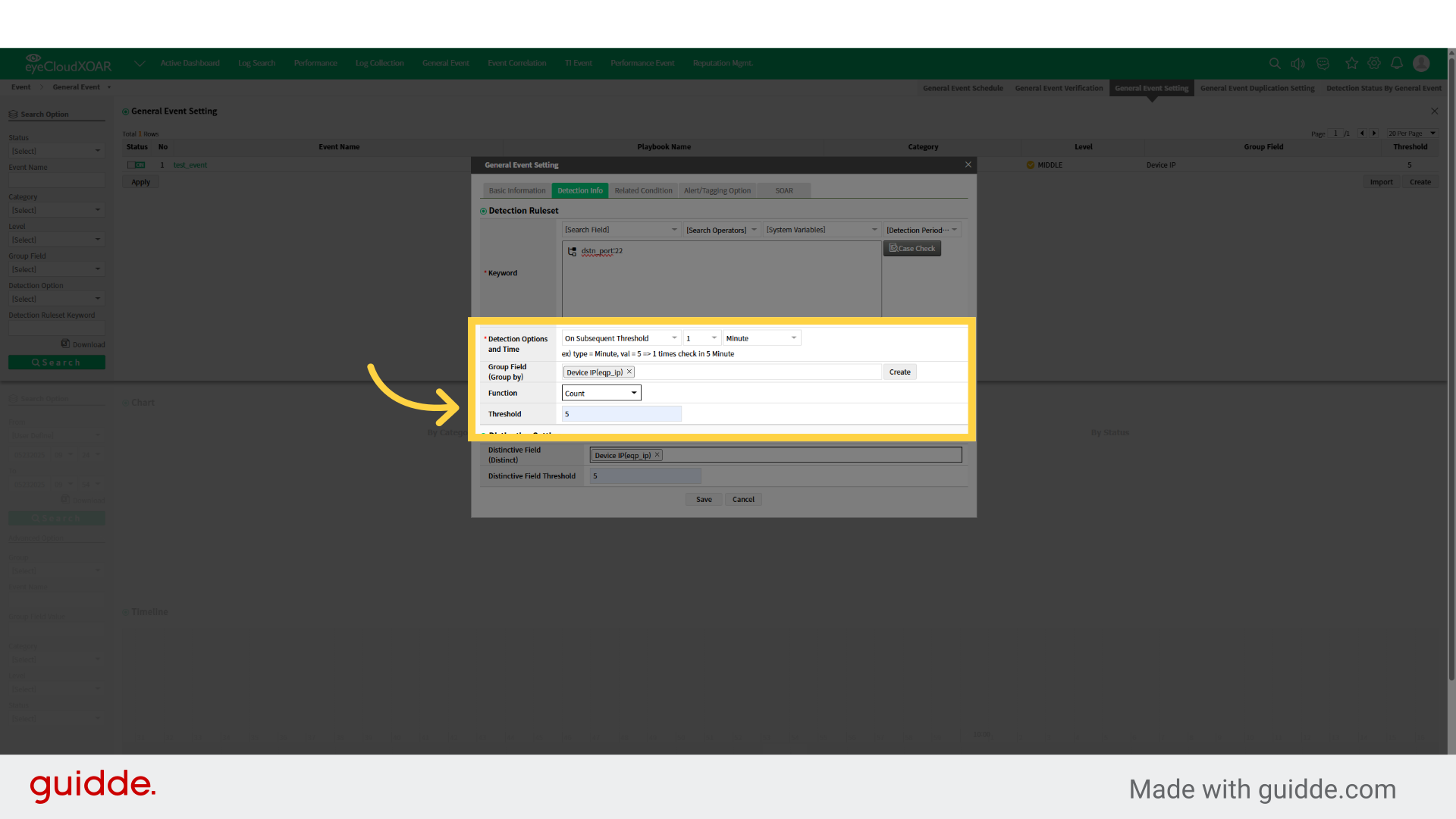 Trigger an event when the threshold is first exceeded within the reference time.

Trigger an event when the threshold is first exceeded after the reference time has passed since the last detection, and the timer has been reset and started.

Ignore detections if they occur continuously within the reference time after the last detection.