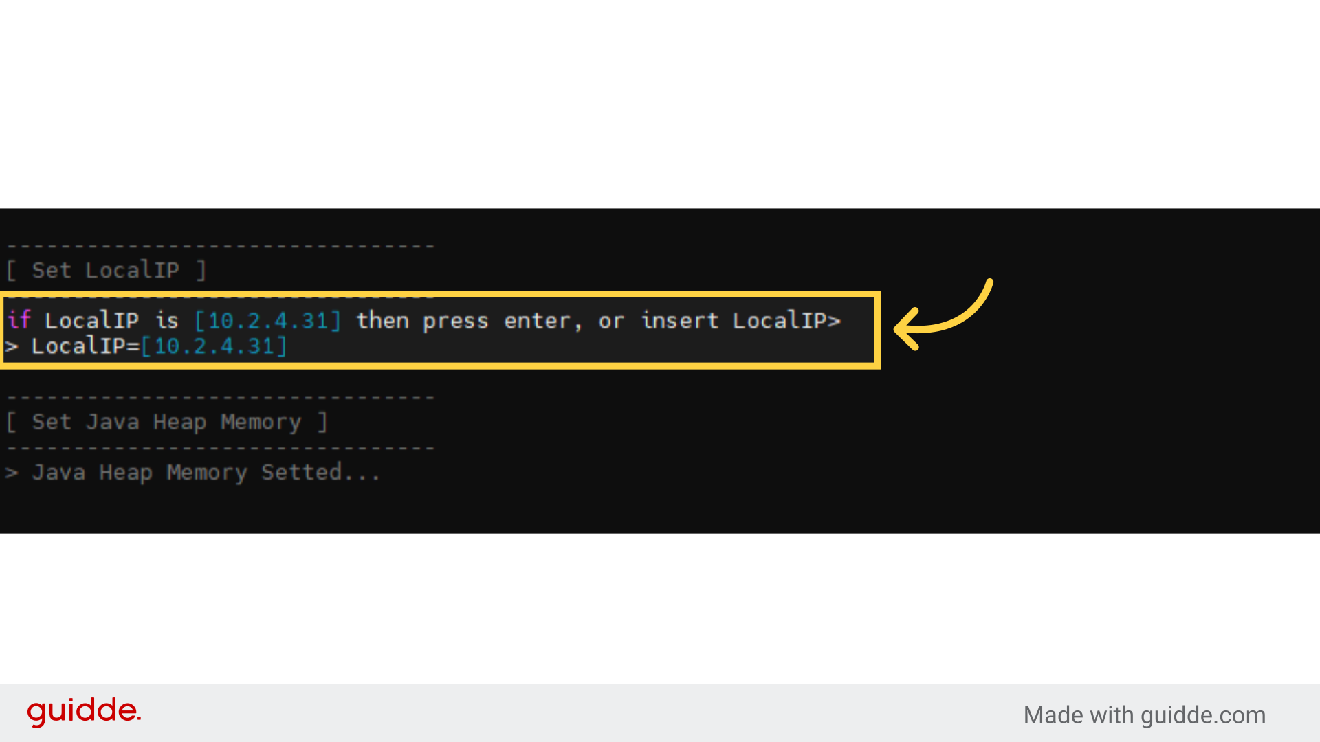 Enter the local IP address.