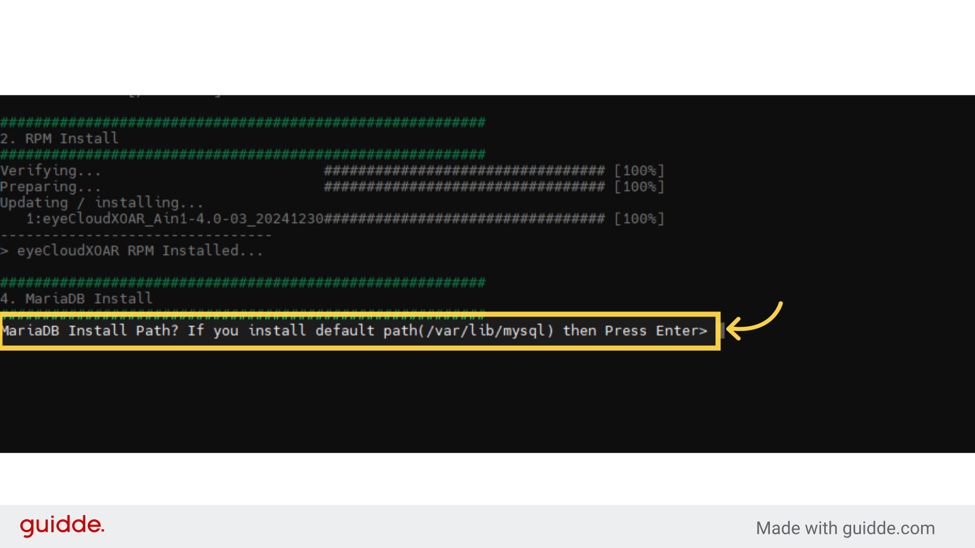 If you istall [MariaDB] default path press enter