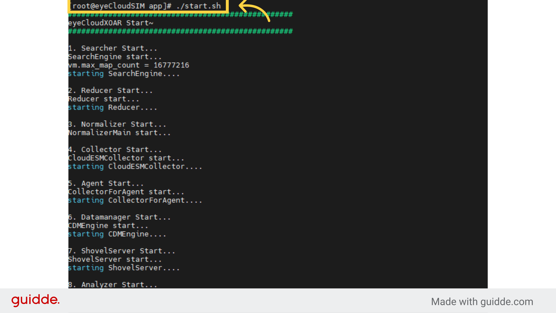 After installing the solution, run the following command to start it:

./start.sh