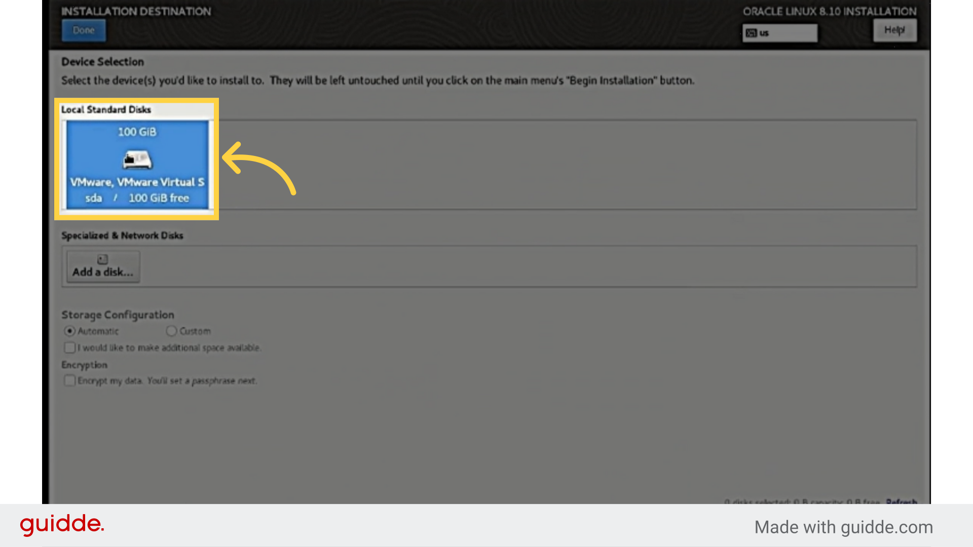 Select Local Standart Disks