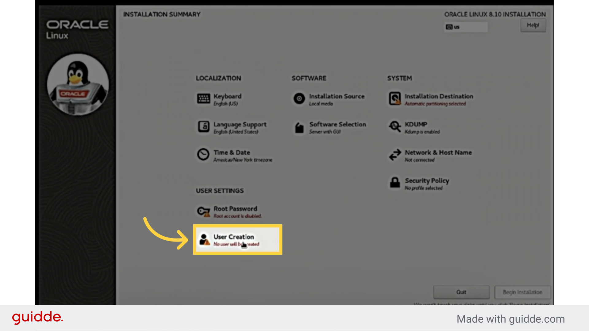 Select User Creation