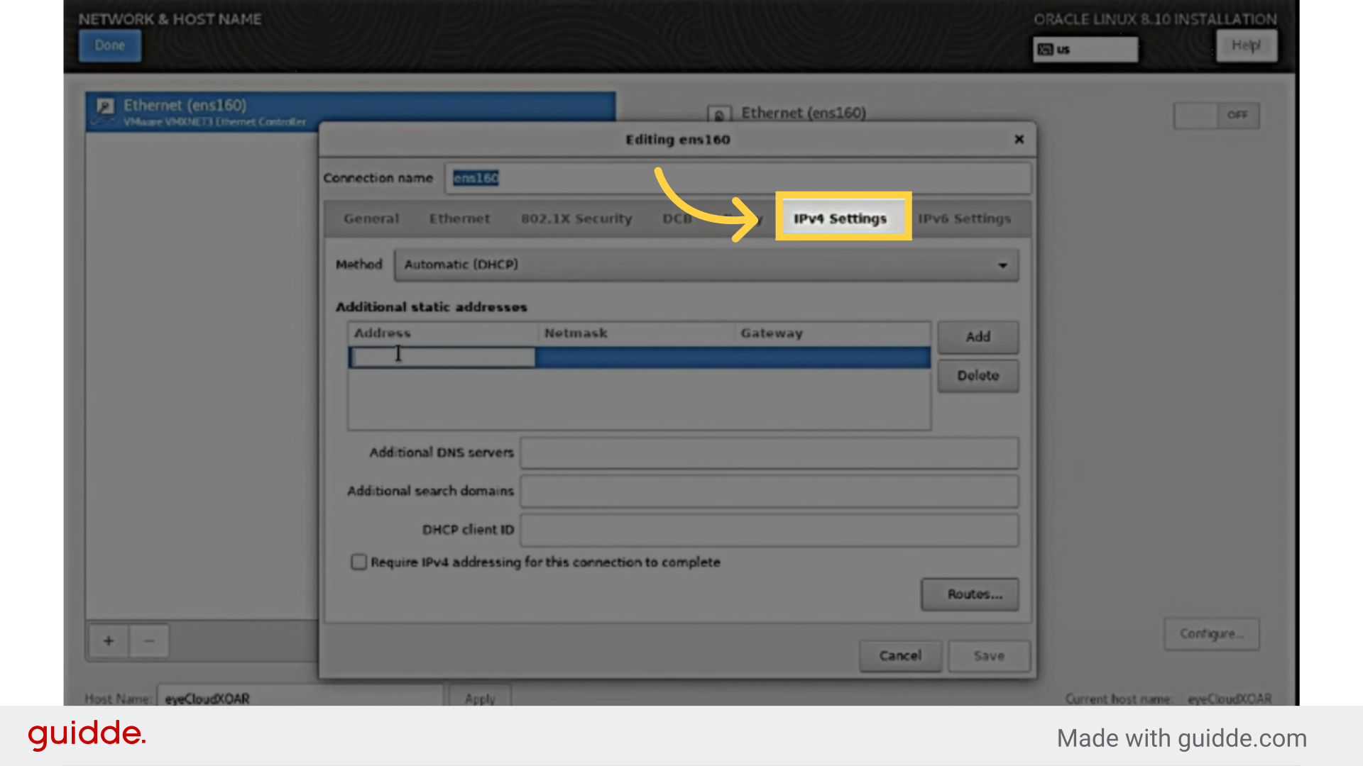 Use your PC’s IP for Network & Host Name settings.