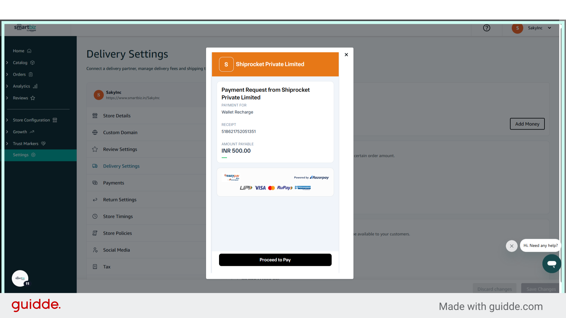 Click 'Proceed to Pay'