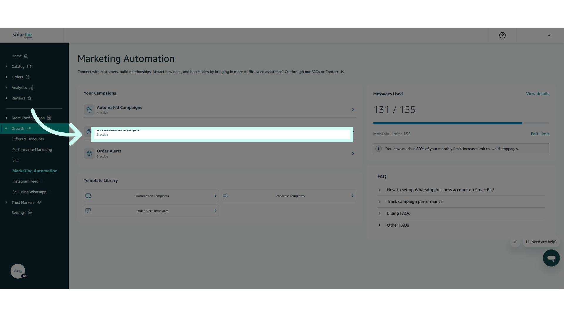 Monitor active campaigns