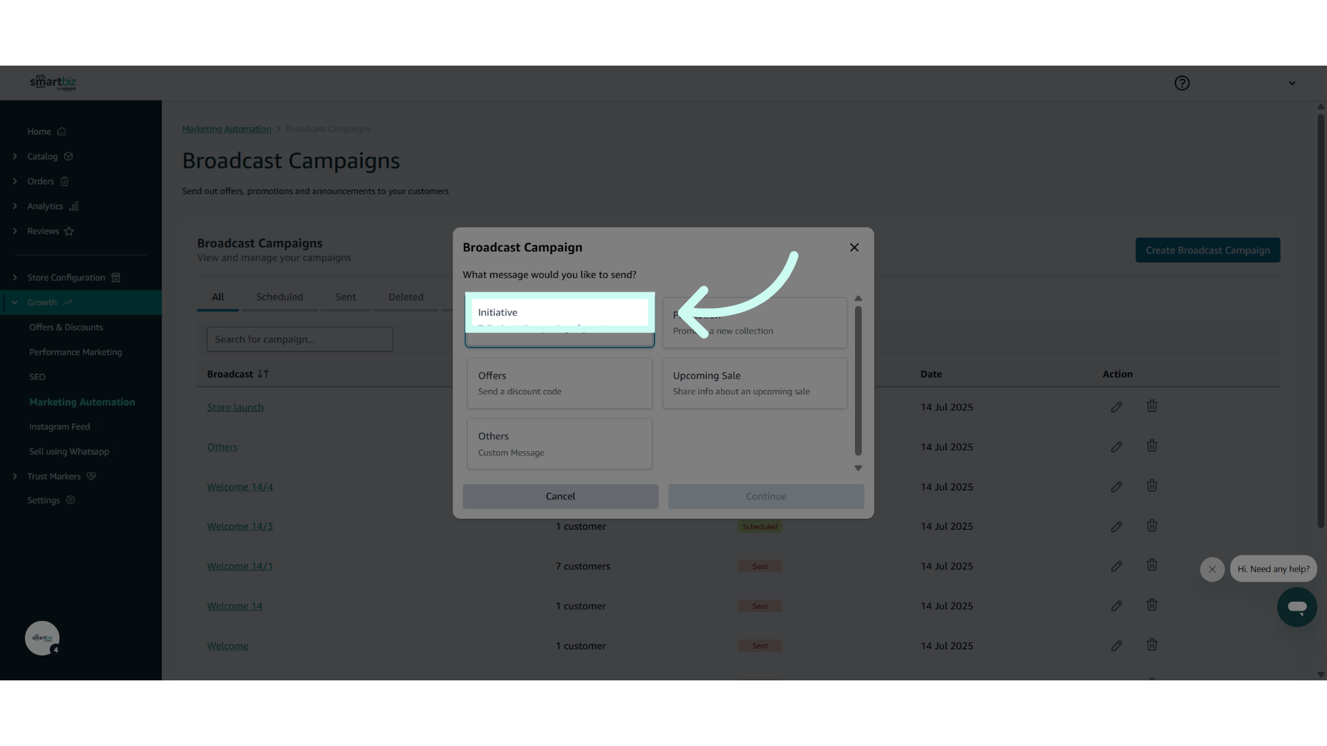Click 'Talk about opening your store'