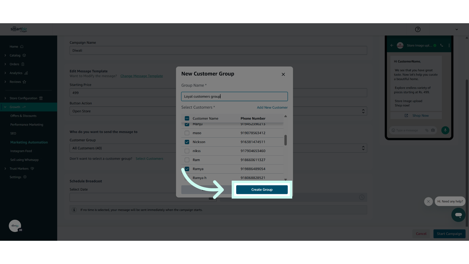Click 'Create Group'