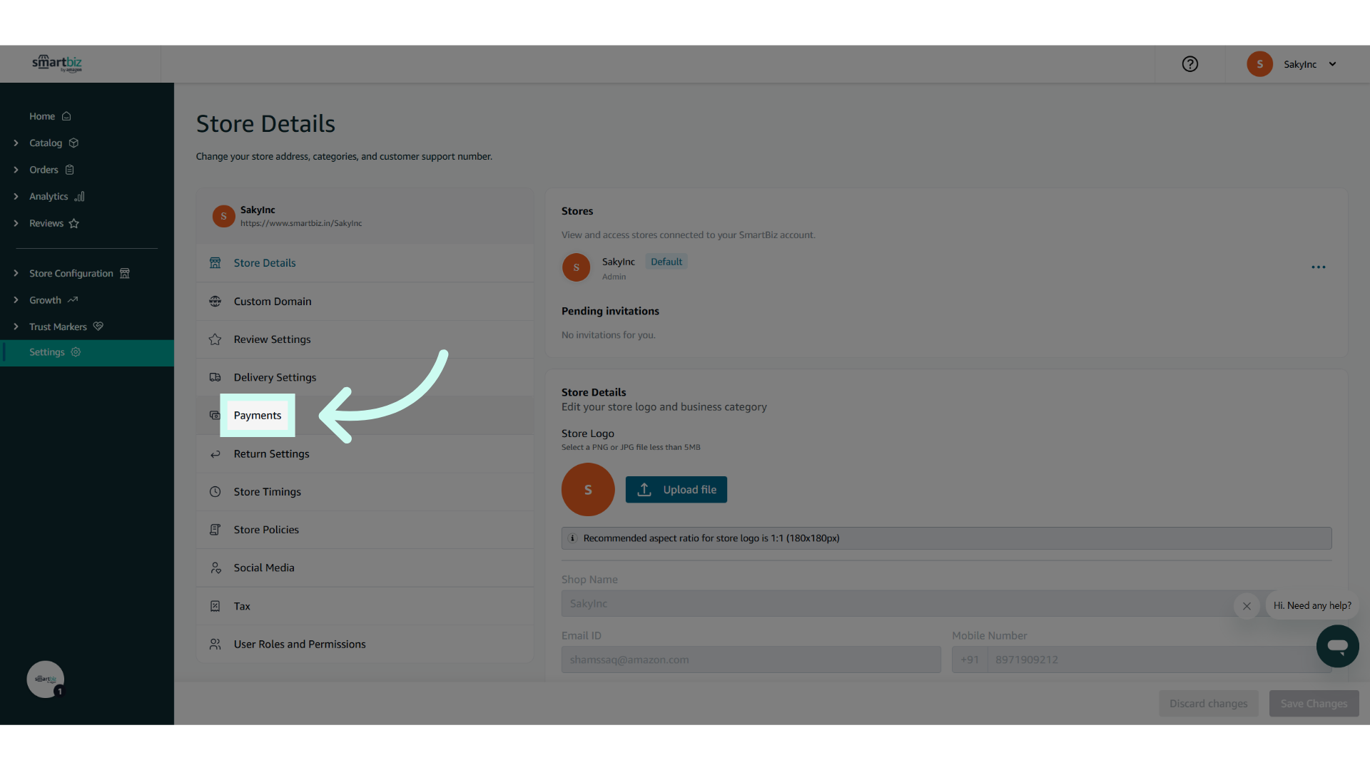 Click 'Payments'