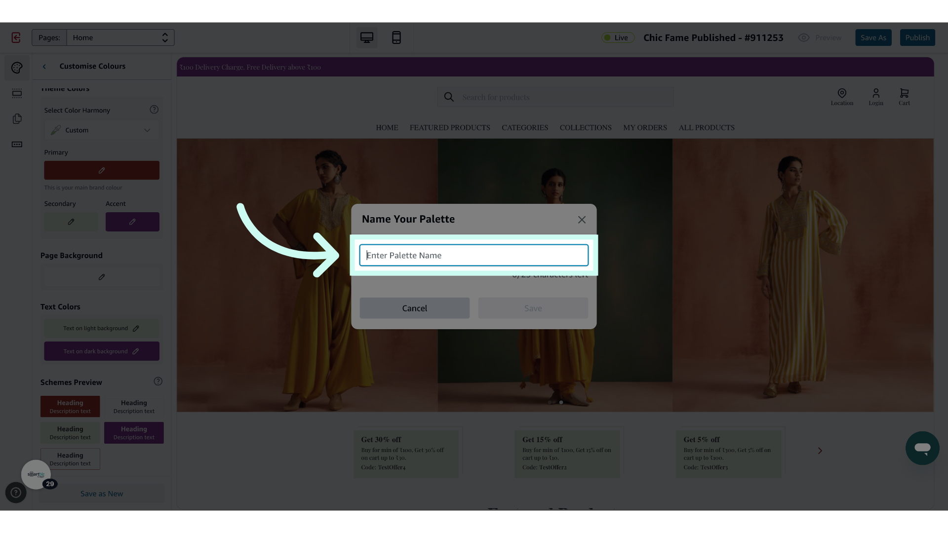 Enter Palette Name