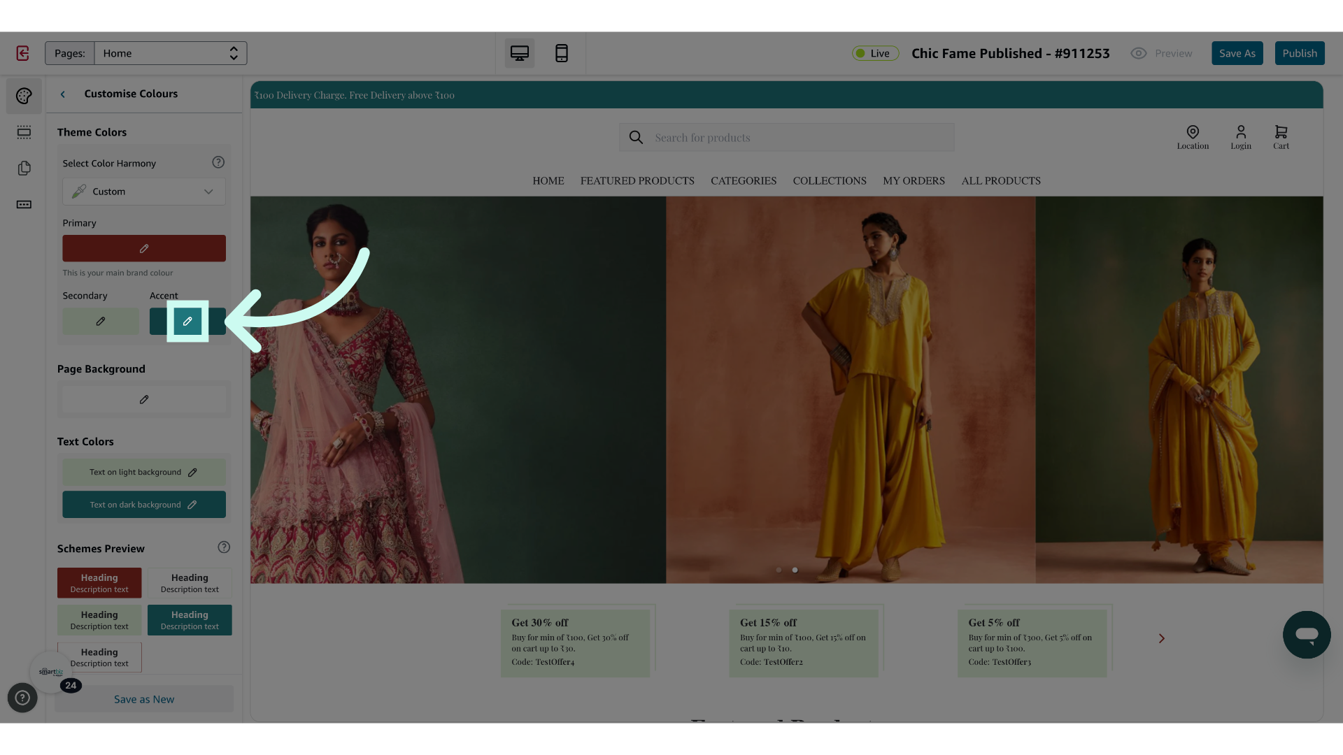 Click here to pick Accent Color
