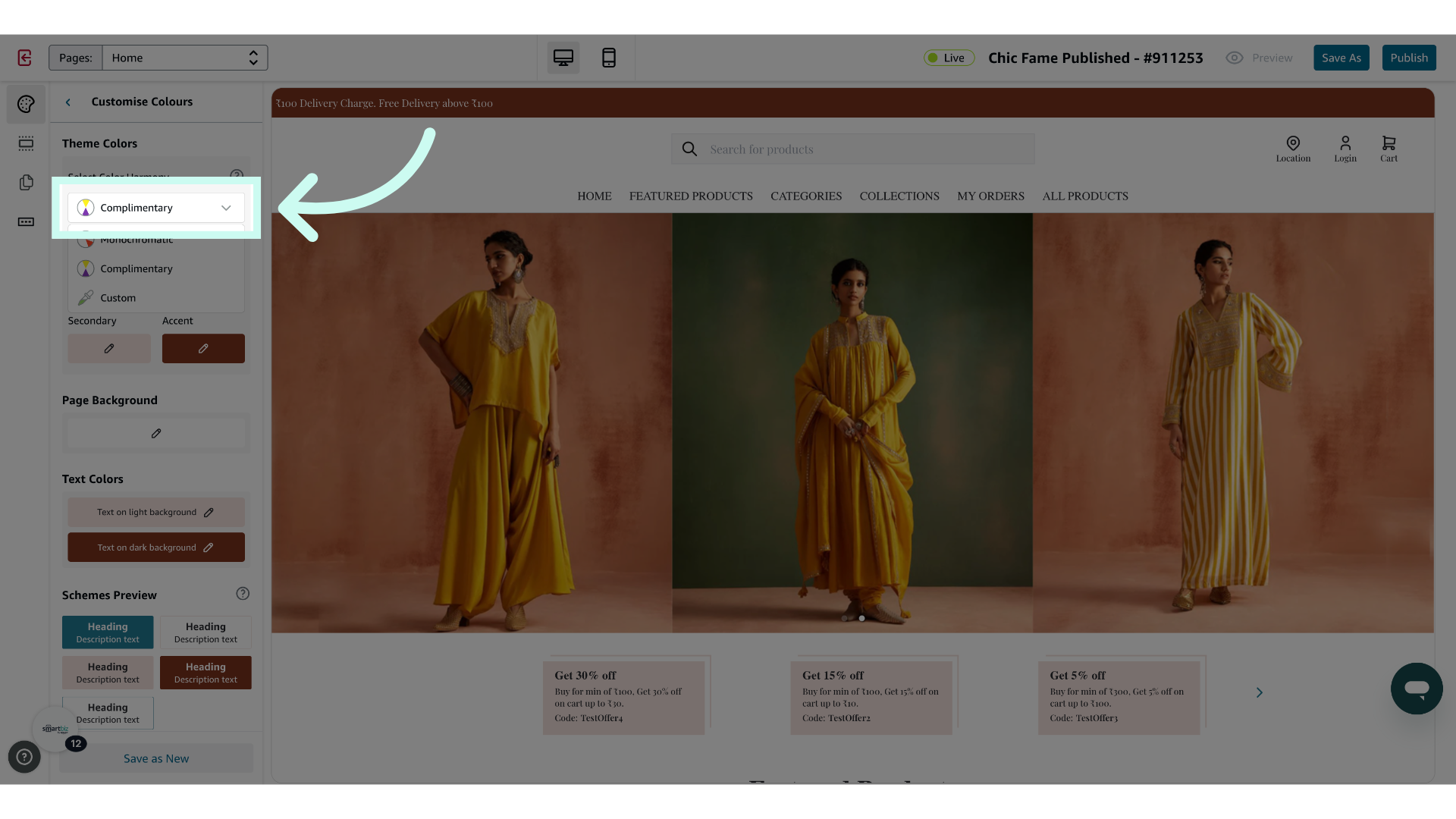 Click 'Complimentary'