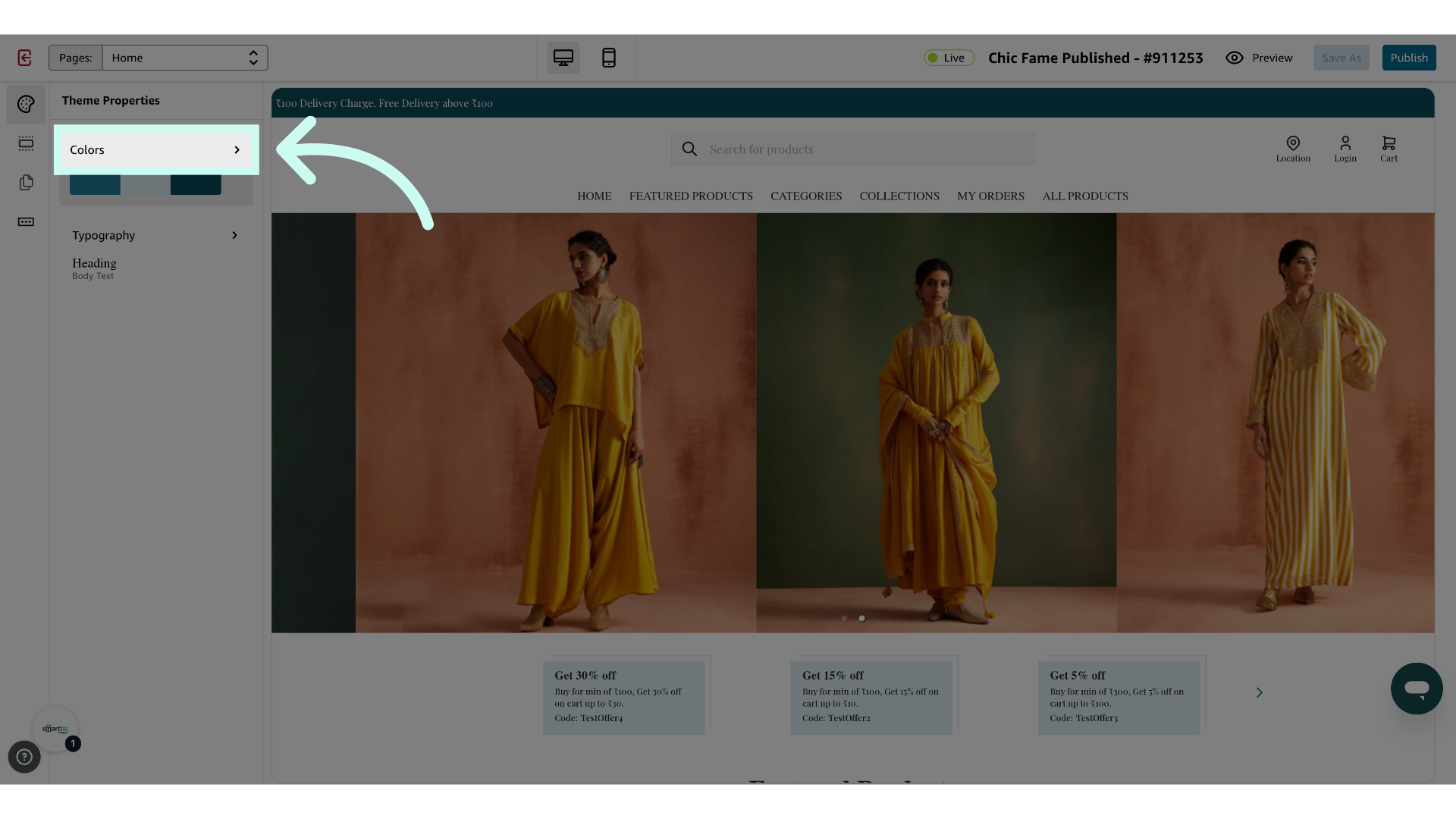 Click 'Colors'