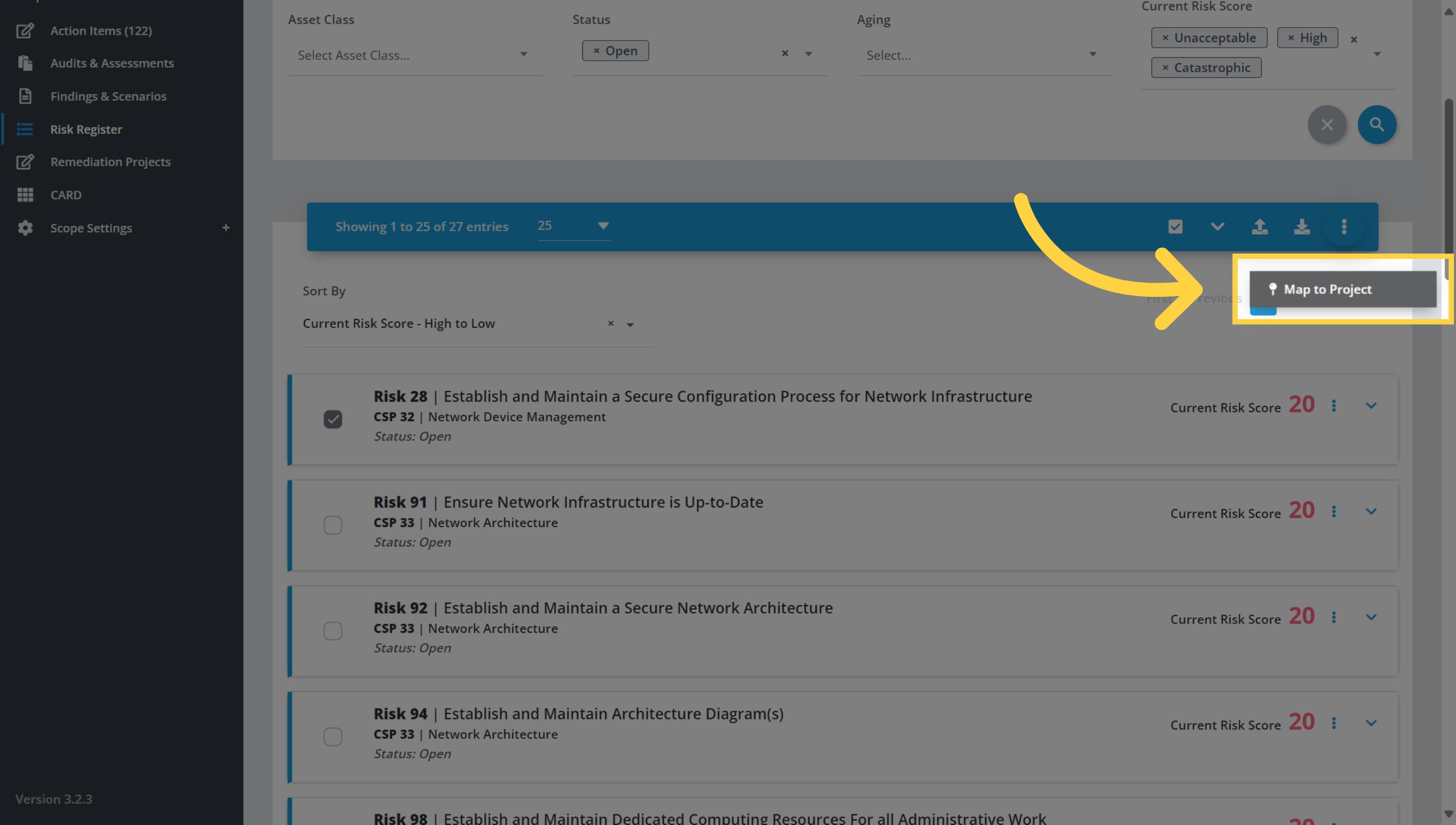Click 'Map to Project'