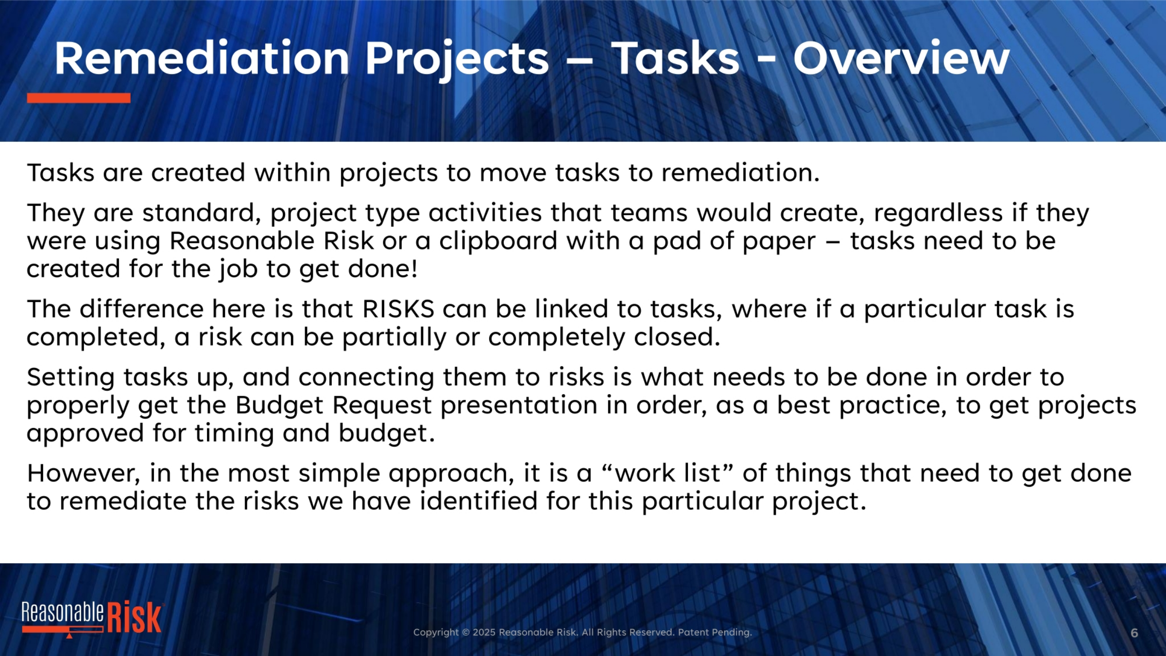 Remediation Projects and Tasks Overview