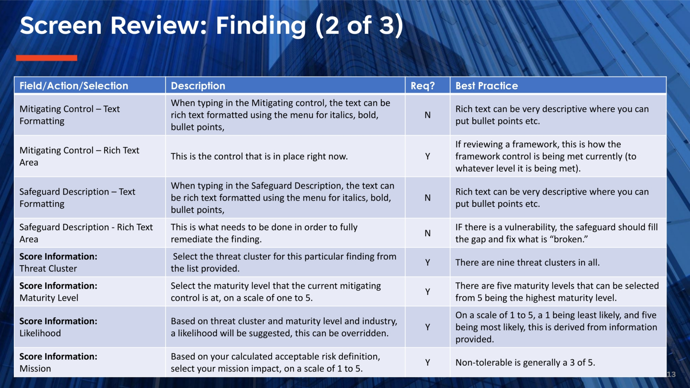 Screen Review: Finding (2 of 3)