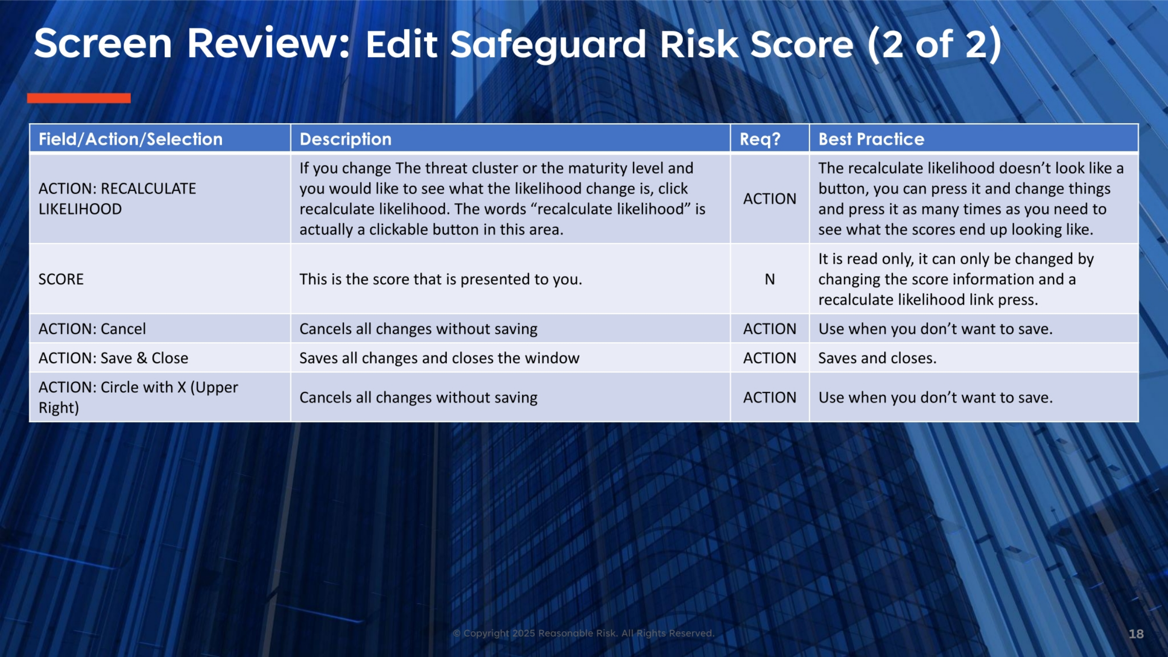 Screen Review: Edit Safeguard Risk Score (2 of 2)