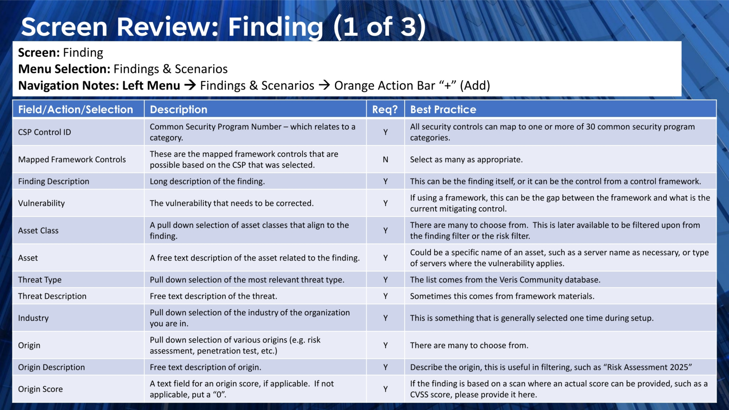 Screen Review: Finding (1 of 3)