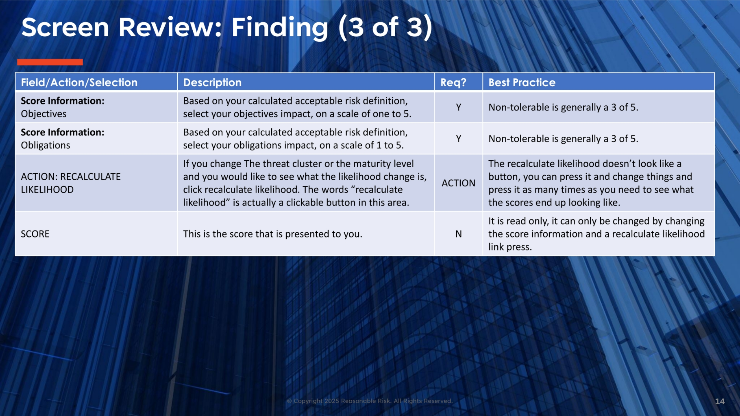 Screen Review: Finding (3 of 3)
