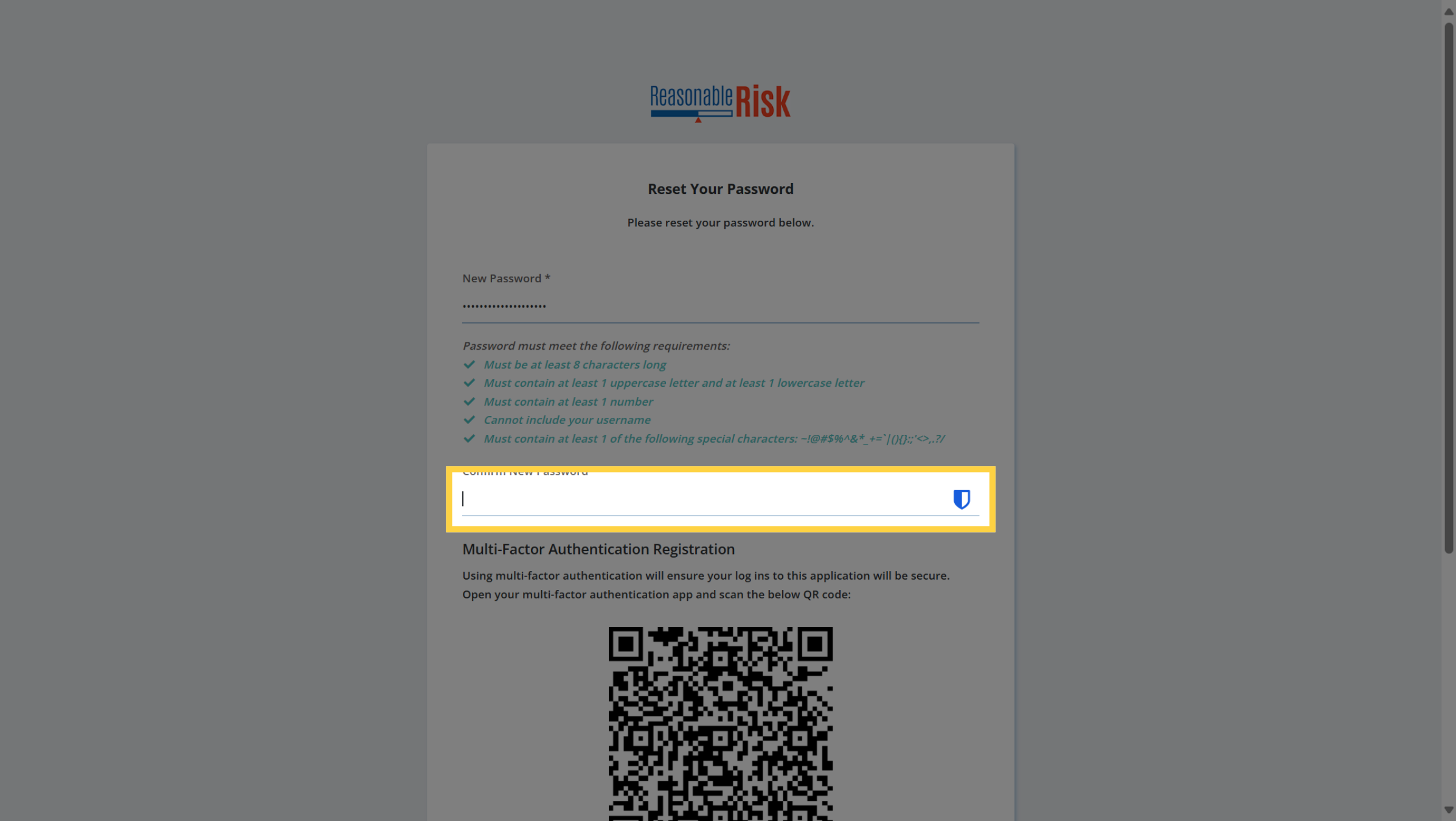 Confirm New Password