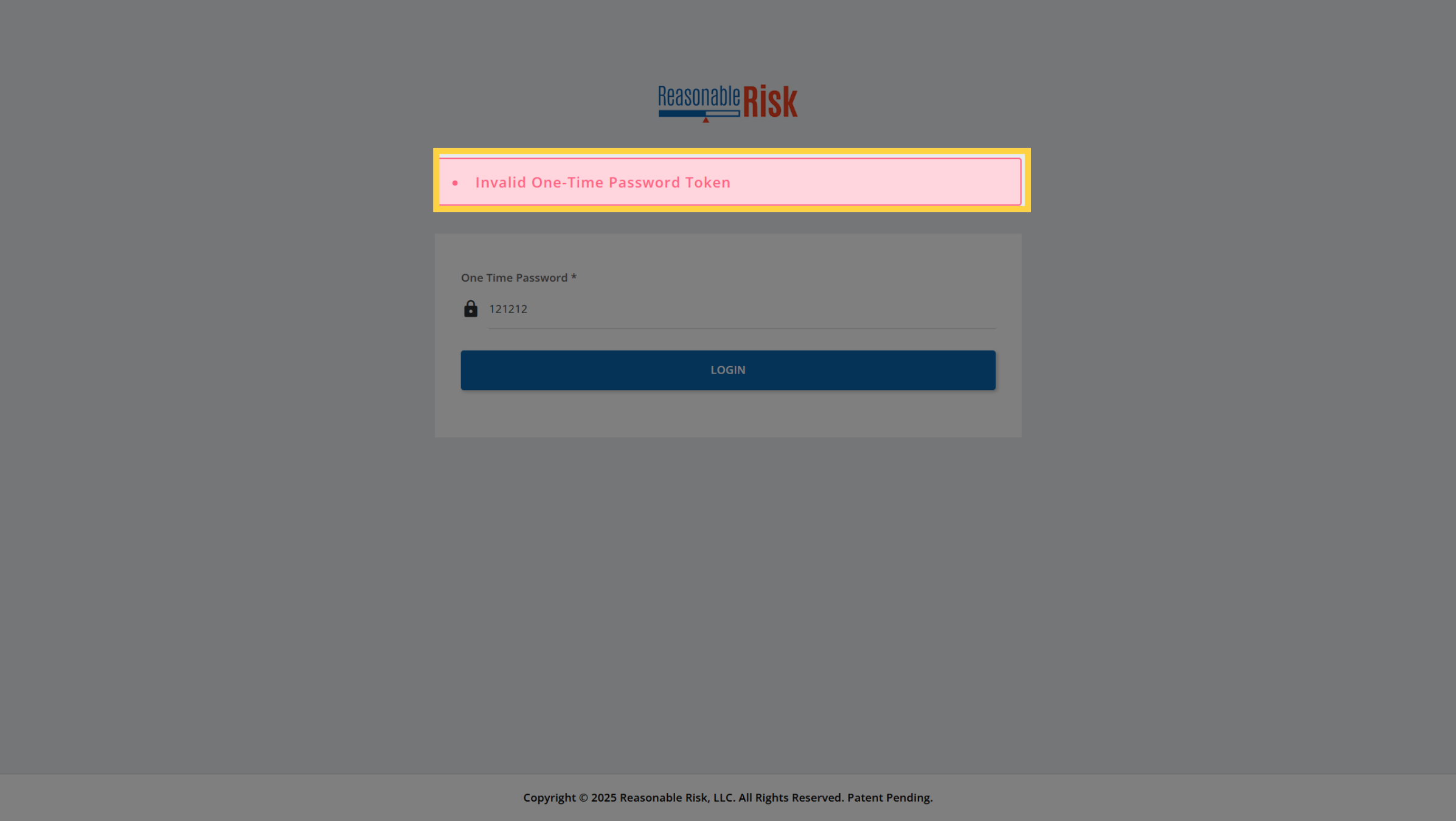 One-Time Password Reset