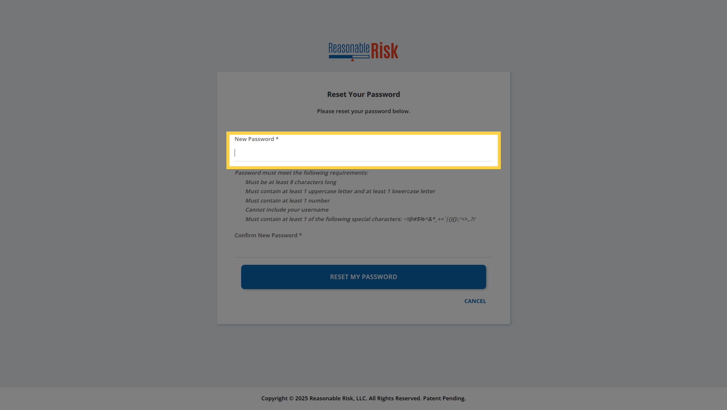 Reset Your Password