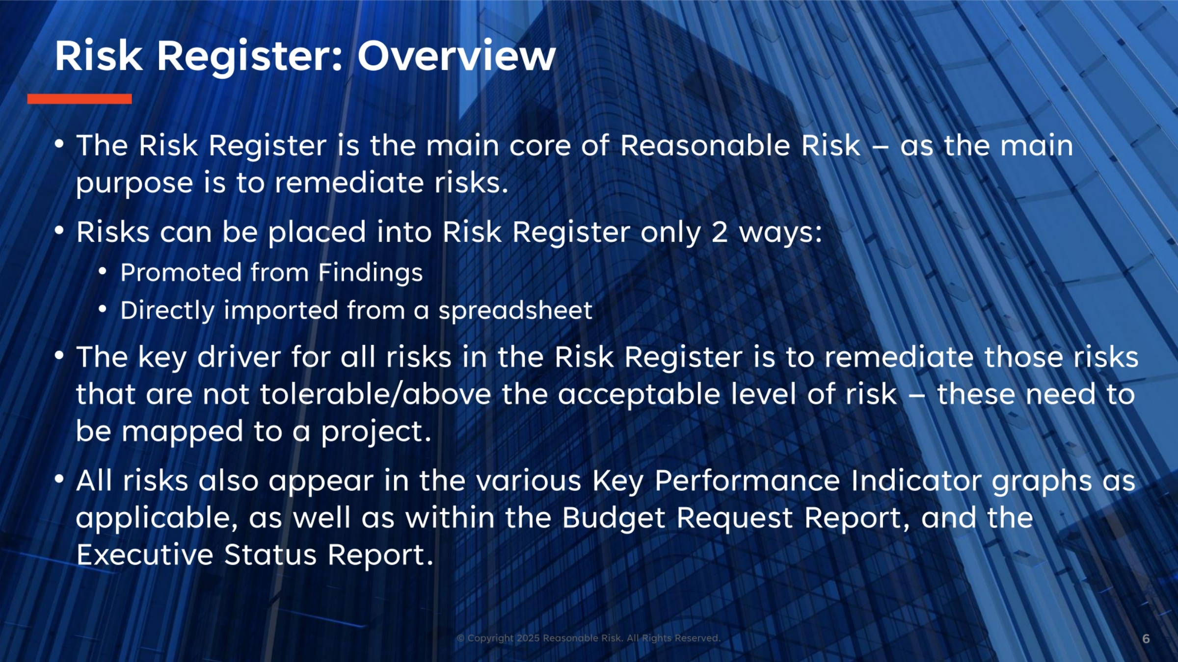 Risk Register: Overview