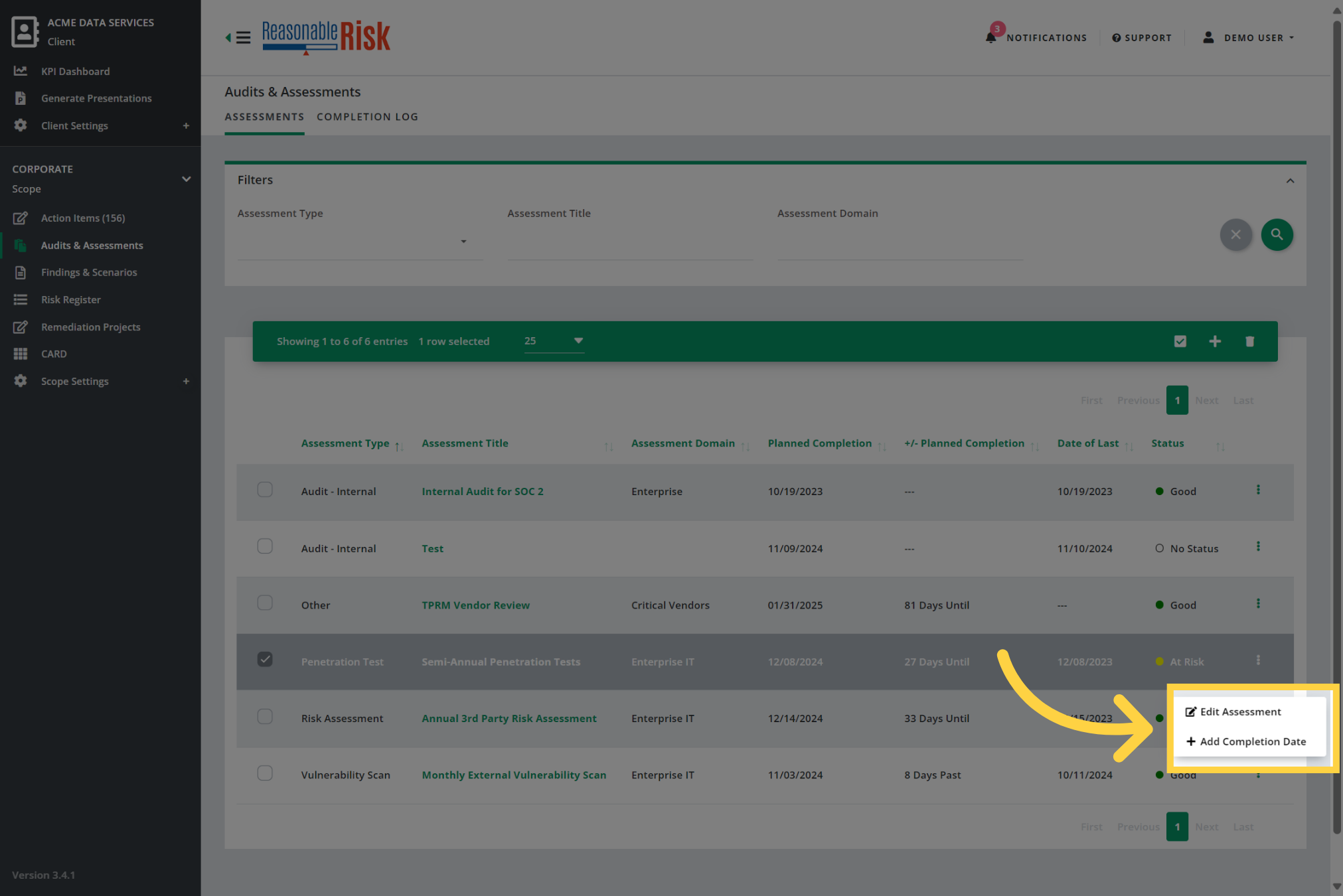 Click 'Add Completion Date'