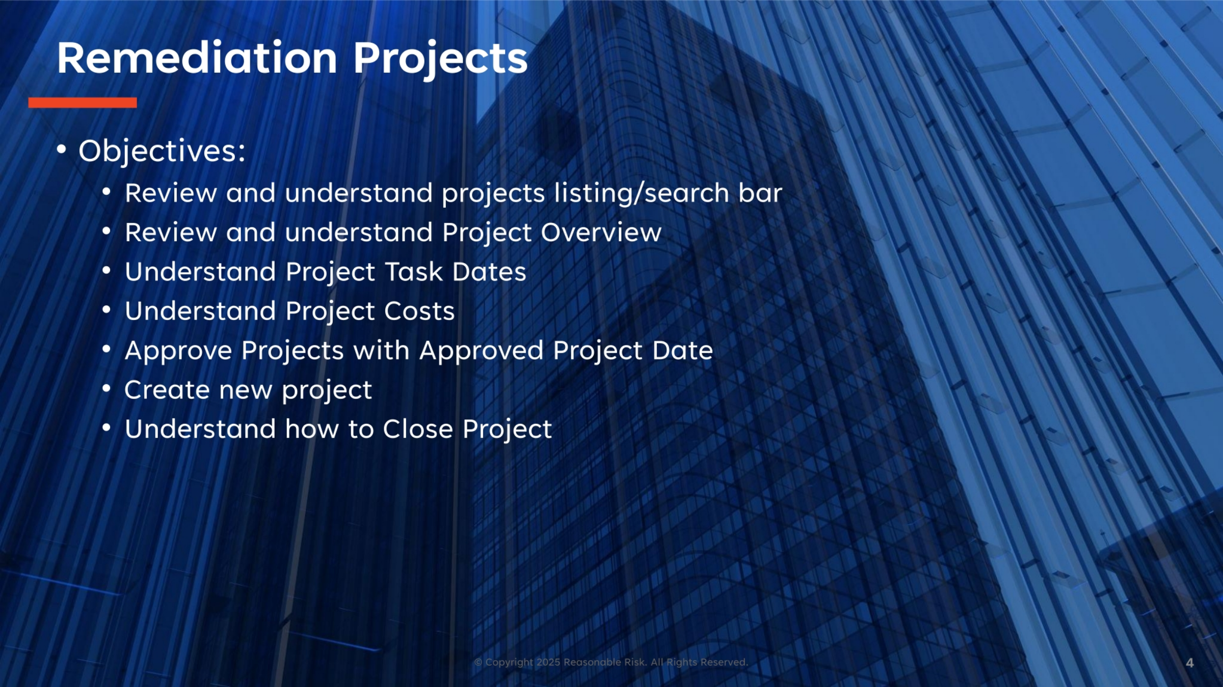 Objectives for Remediation Projects