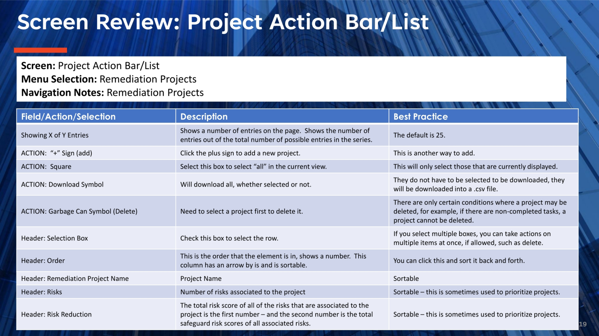 Project Action Bar and List: Part 1