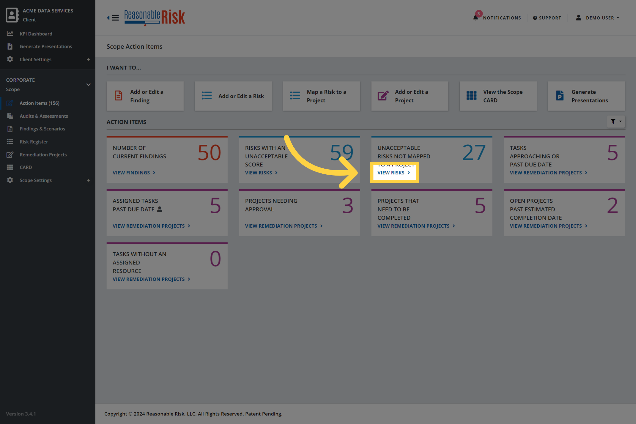 Click 'View Risks'