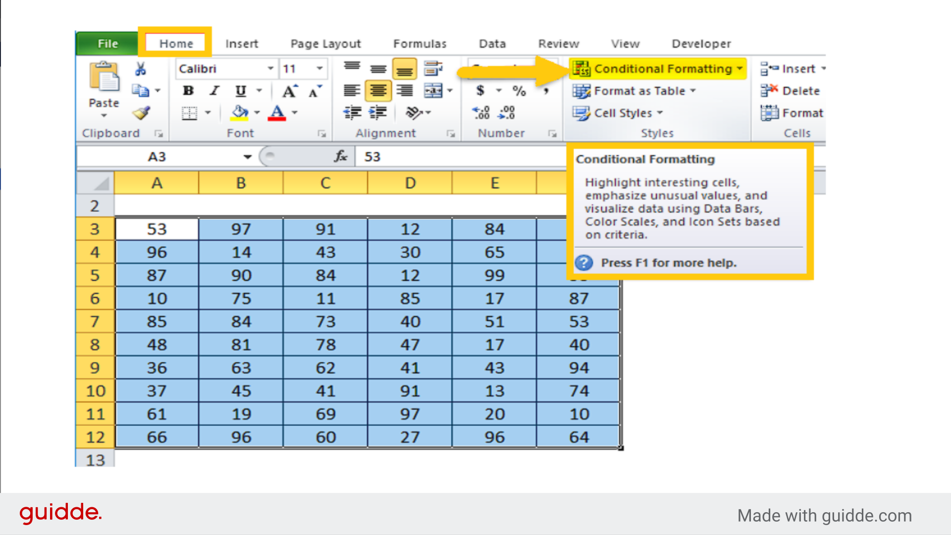 Click Conditional Formatting