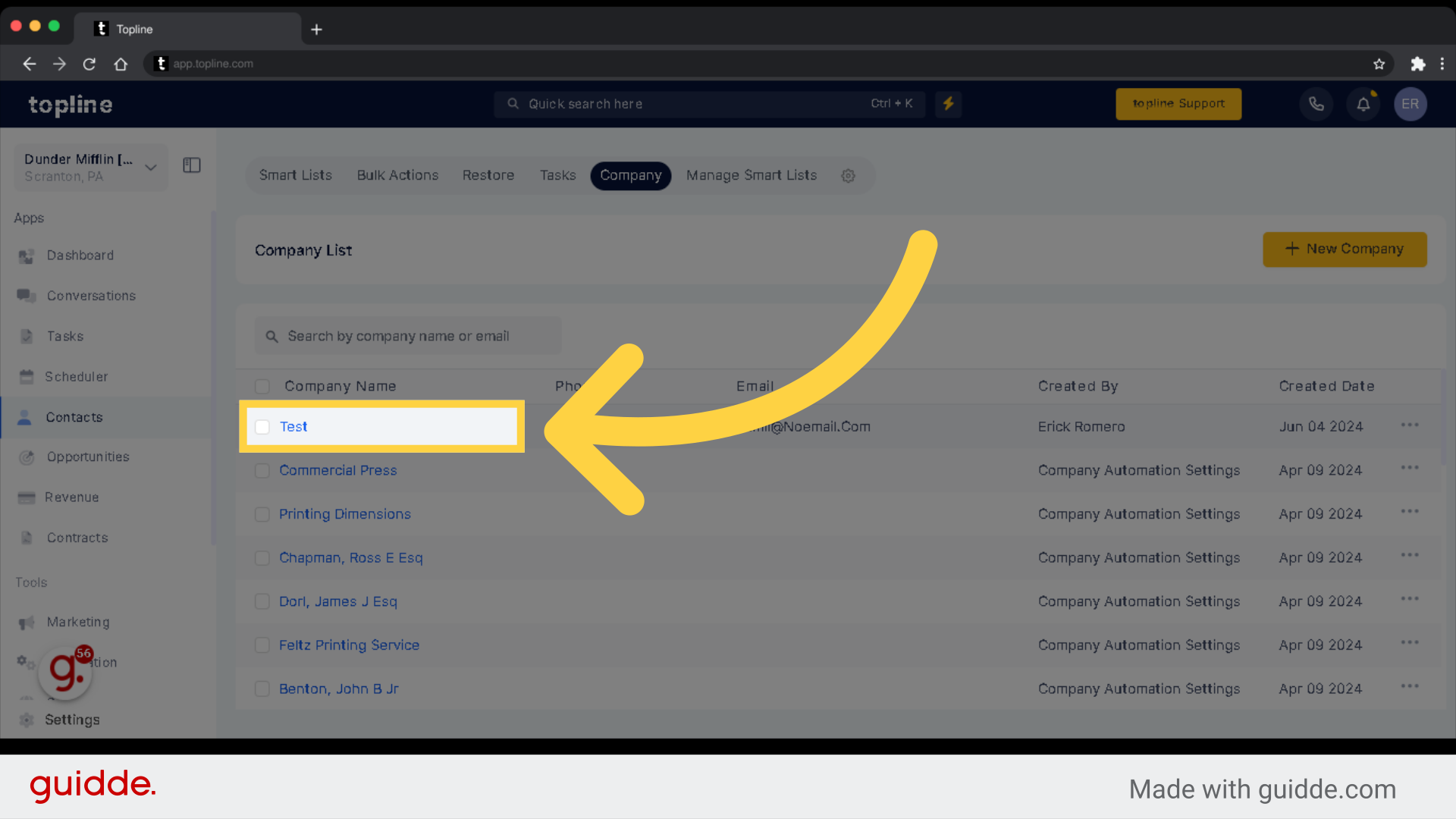 Select Company Name