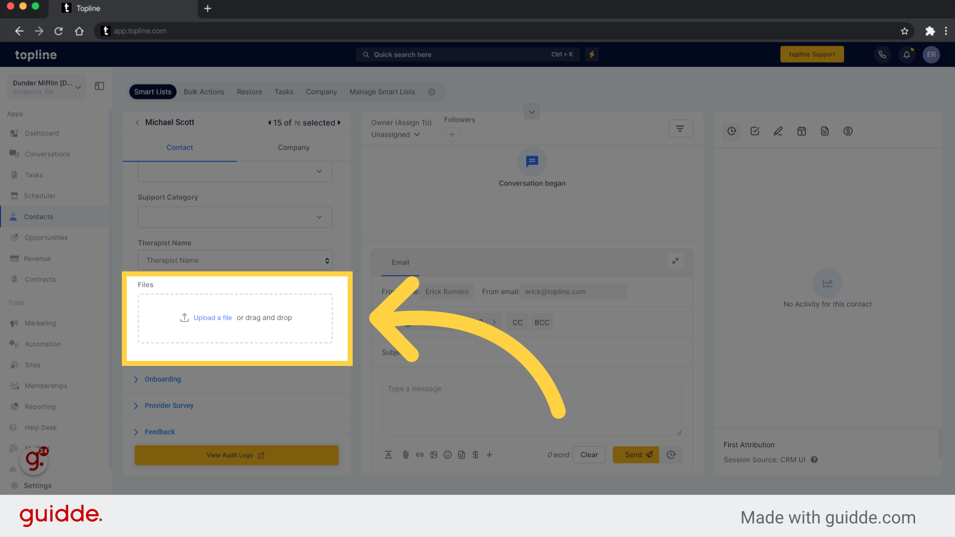 Click 'Upload a file or drag and drop'