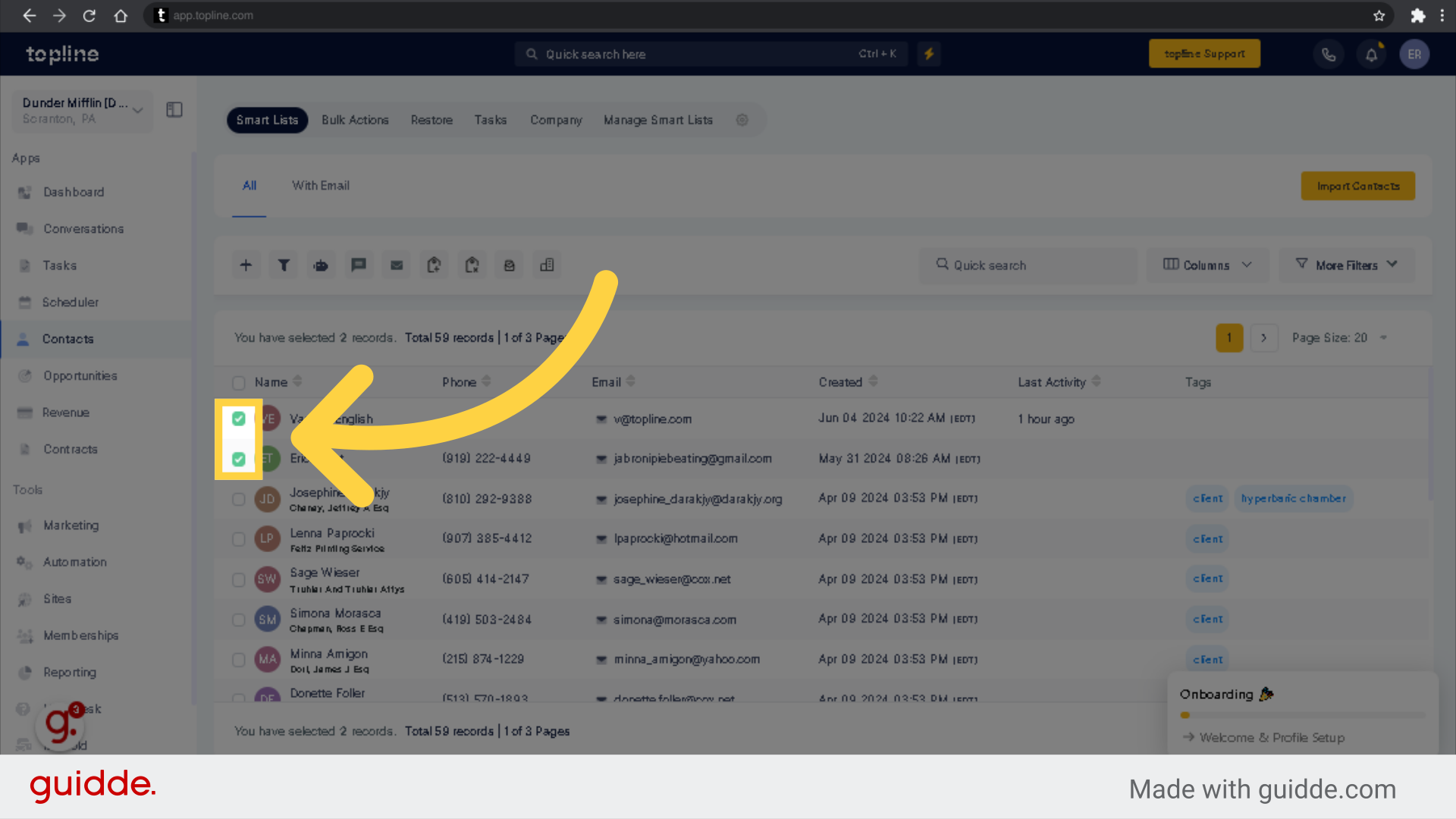 Select Multiple Contacts