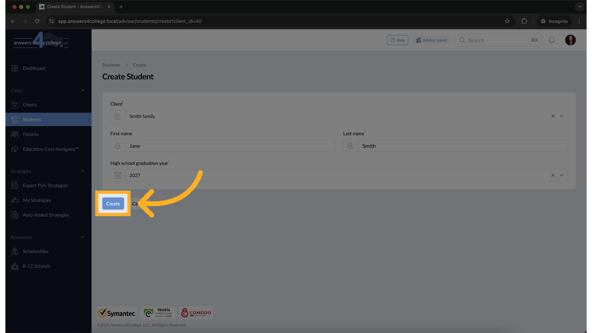 Create the Student Profile