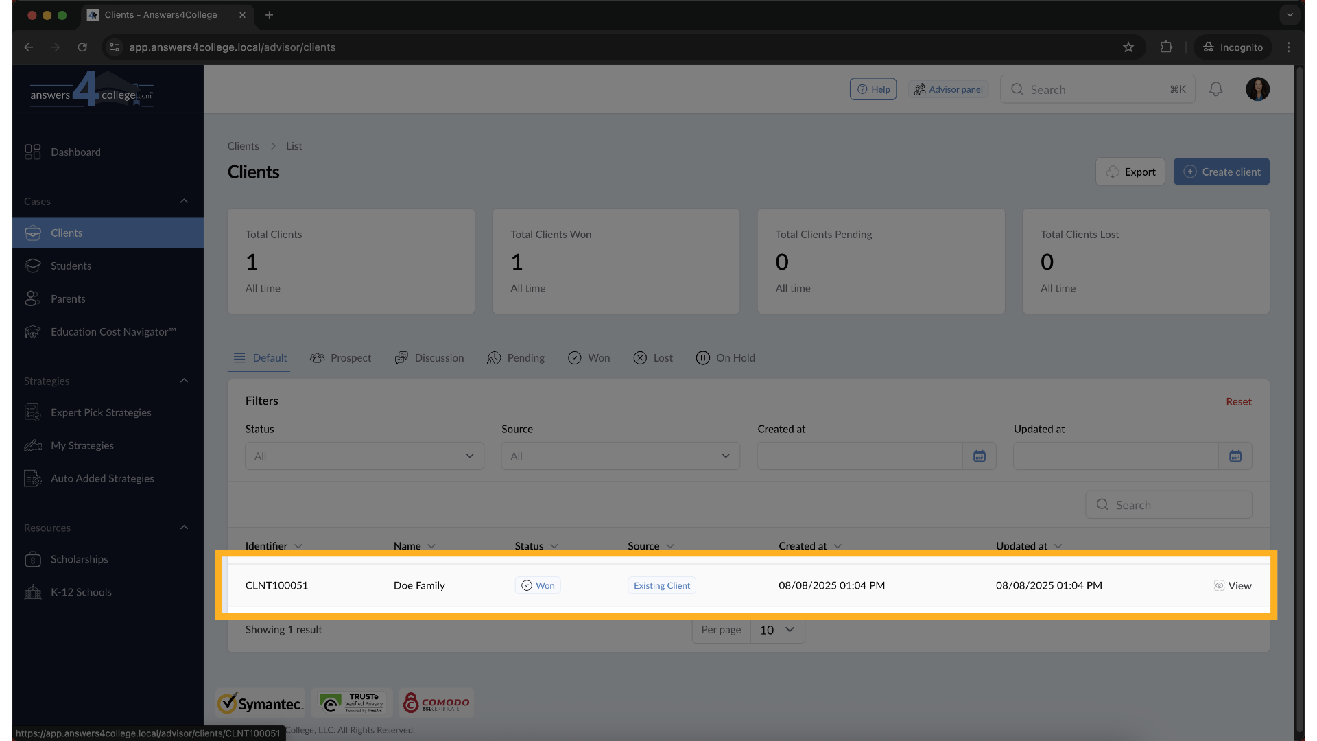Selecting Your Client