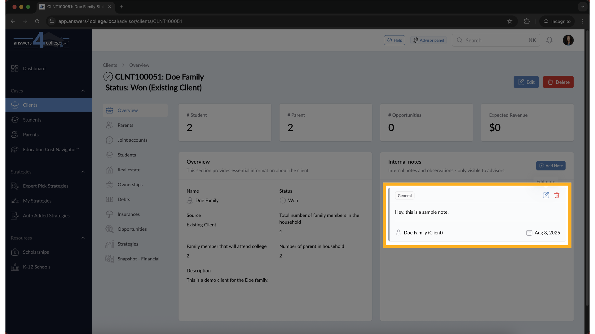 Viewing Your Created Note