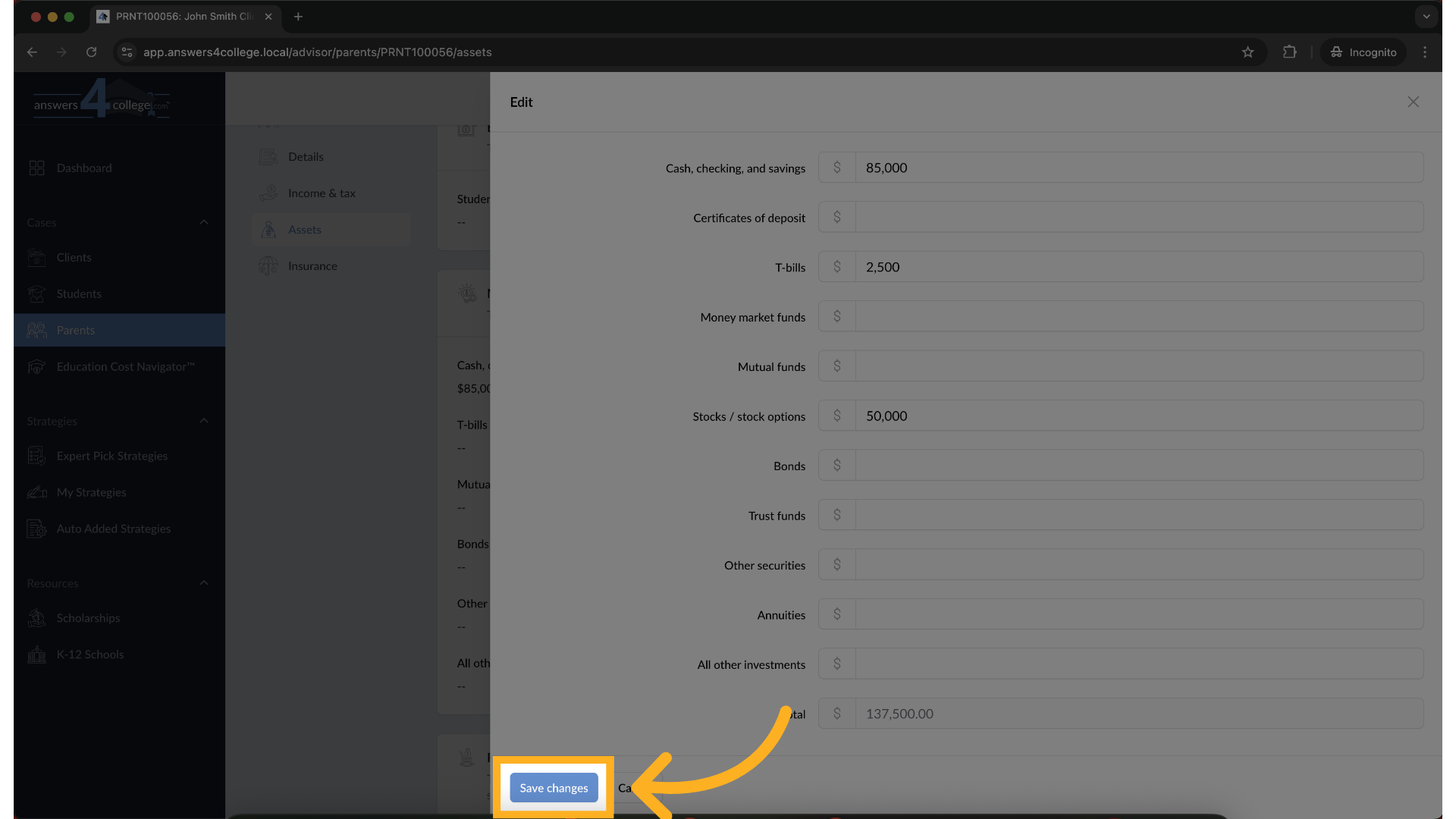 Click 'Save changes'
