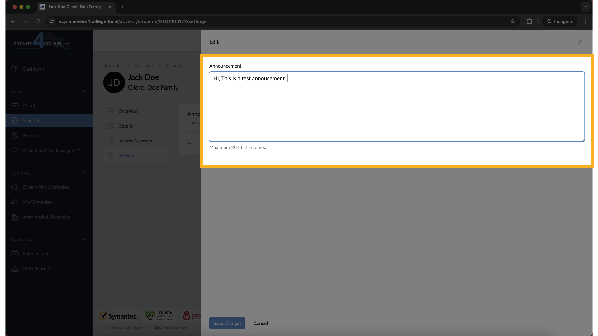 Writing Your Announcement