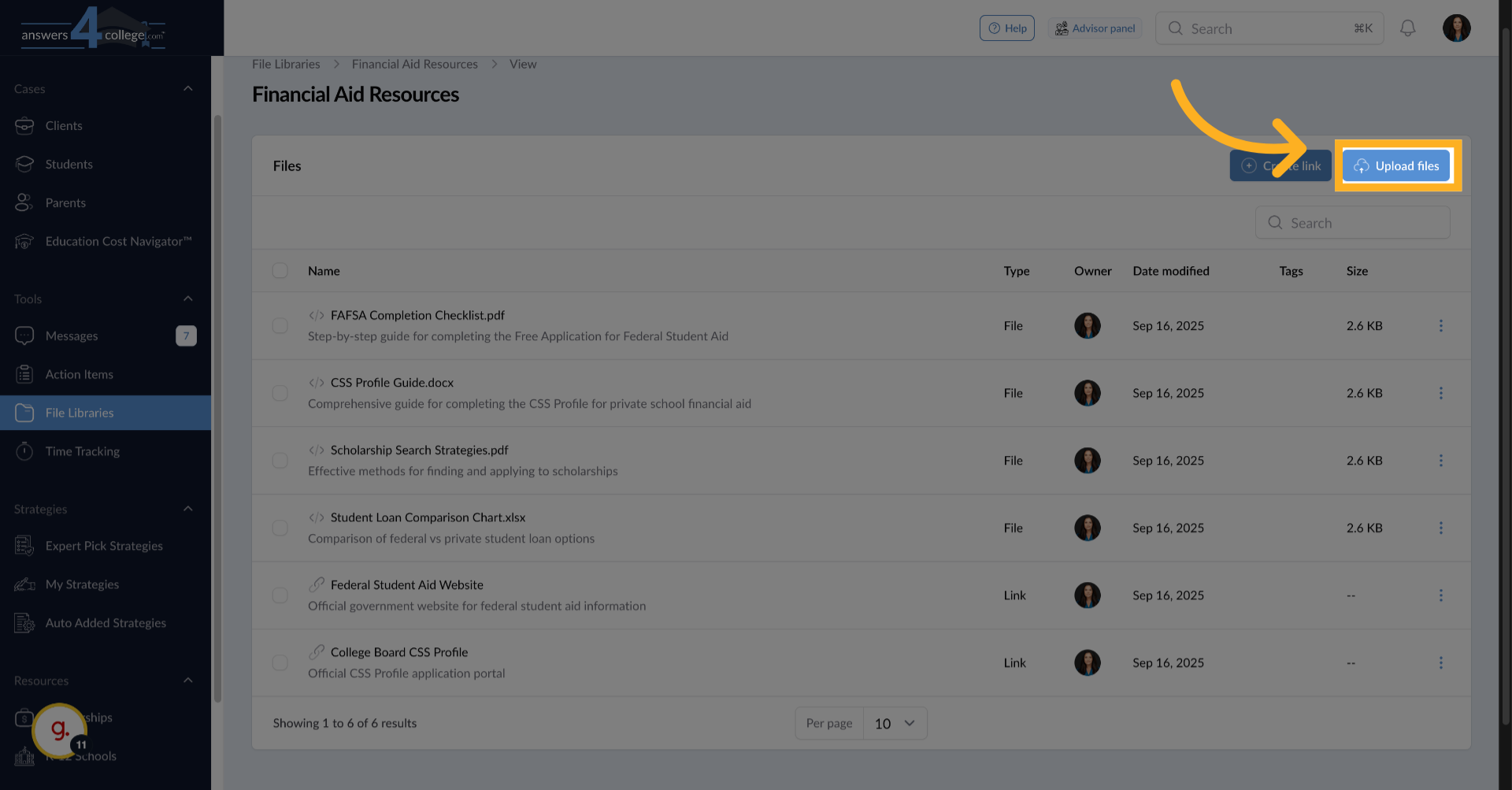 Uploading Files to Your Library
