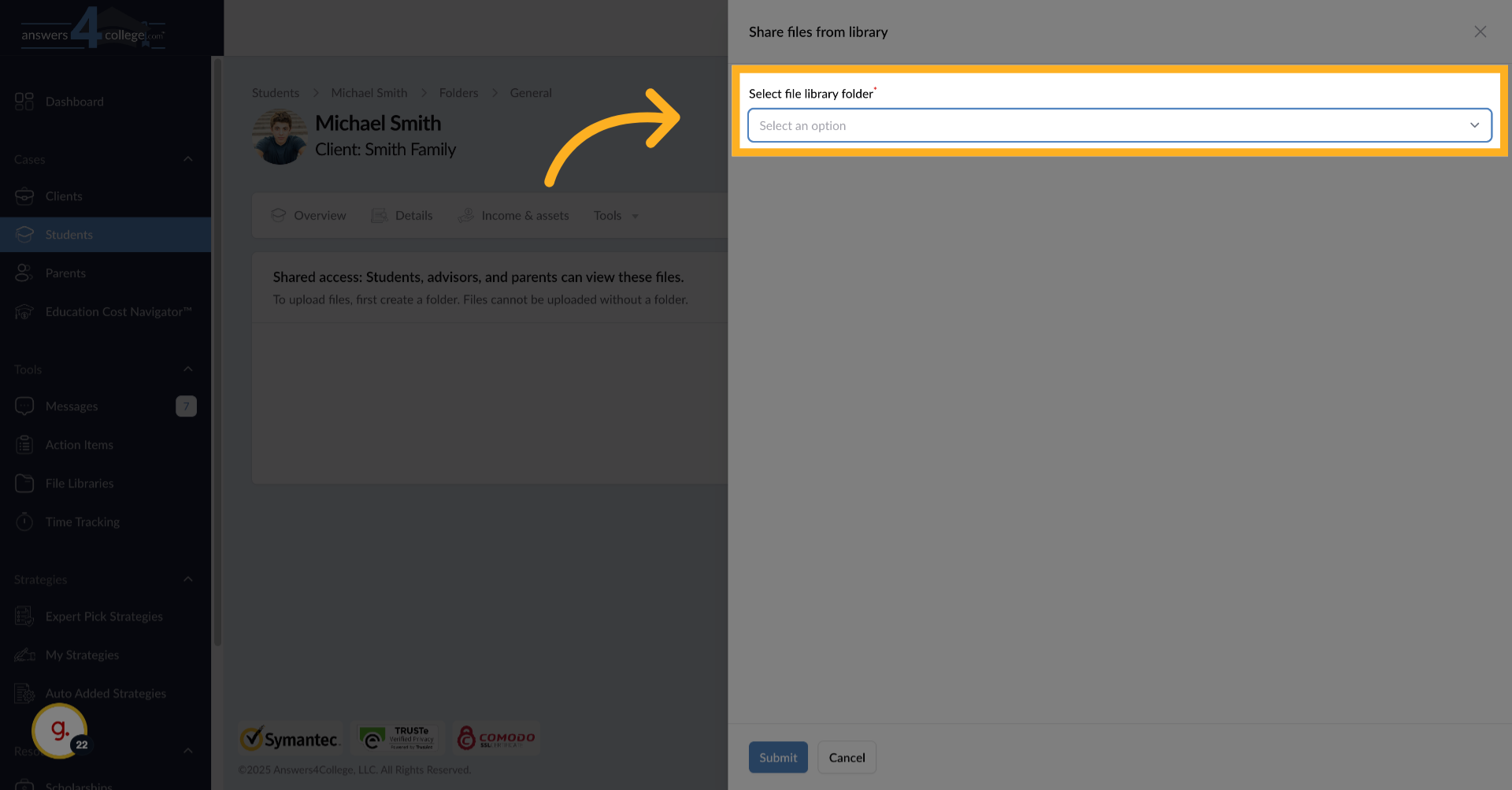 Selecting Your Library Folder