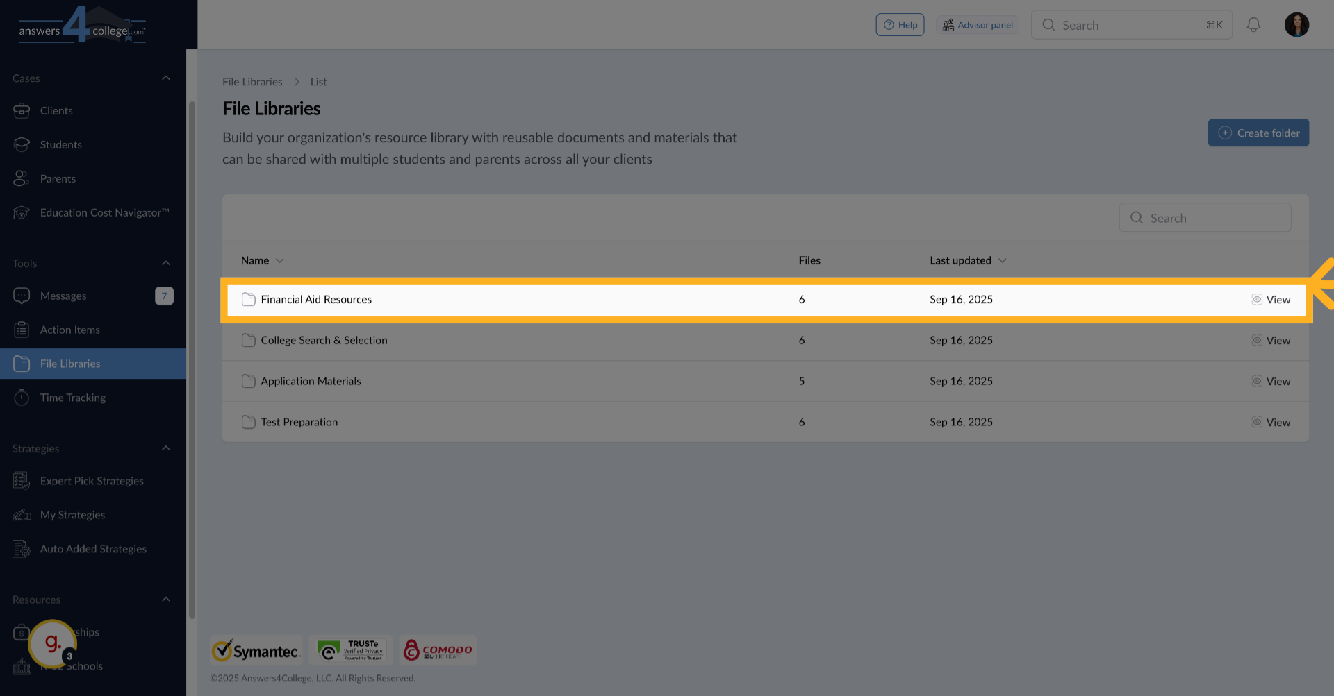 Opening Your New Folder
