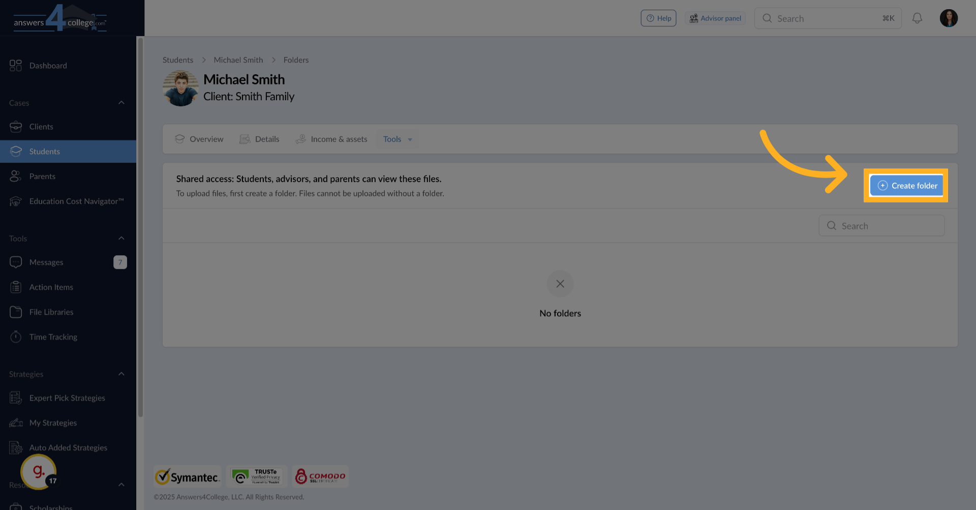 Creating a Destination Folder