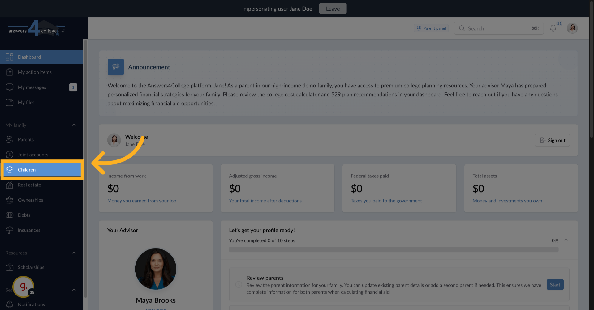 Parent Access to Student Files