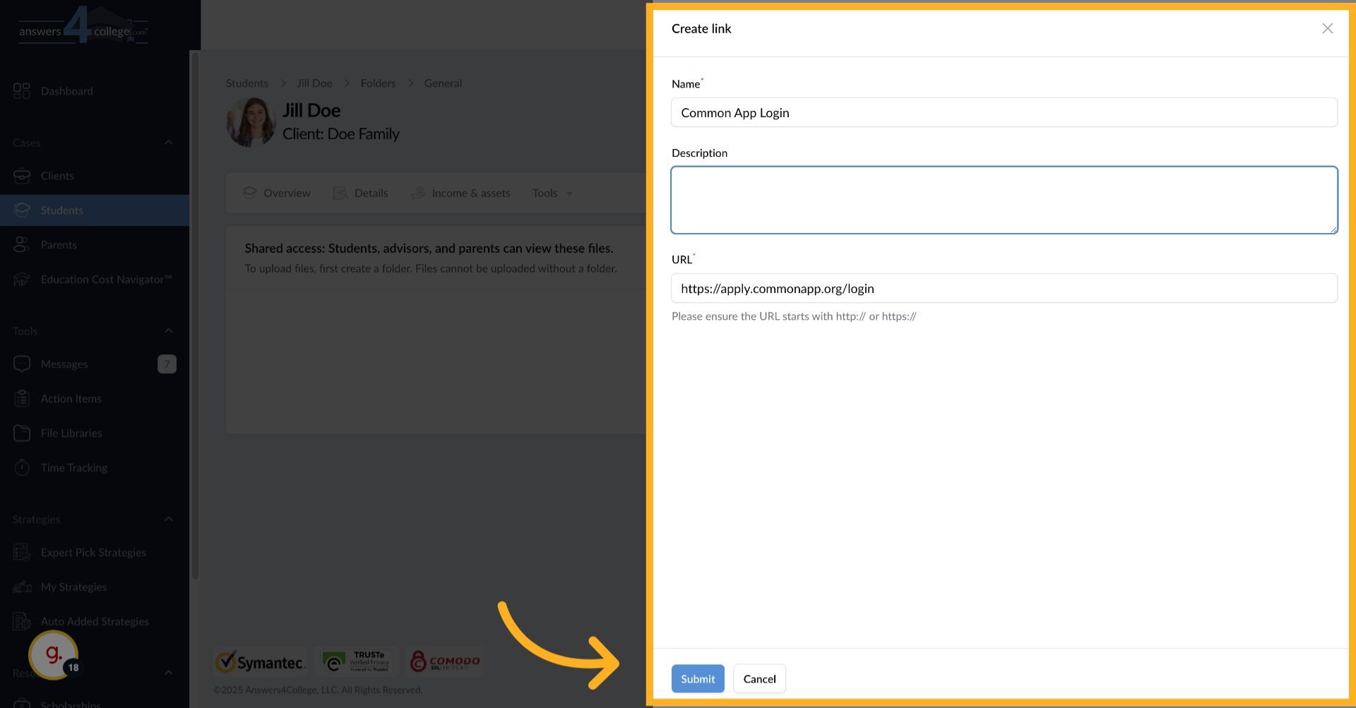 Configuring the Link