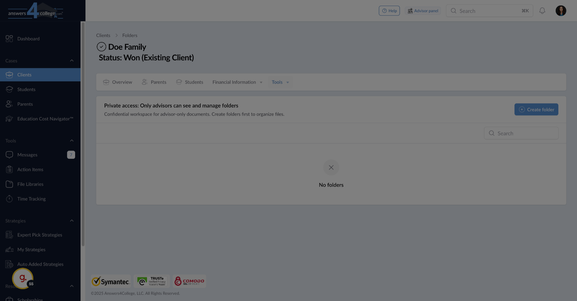 Creating Private Folders