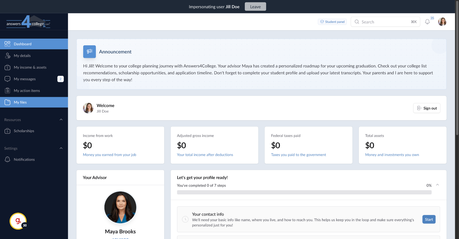 Understanding Access Perspectives, Viewing as a Student