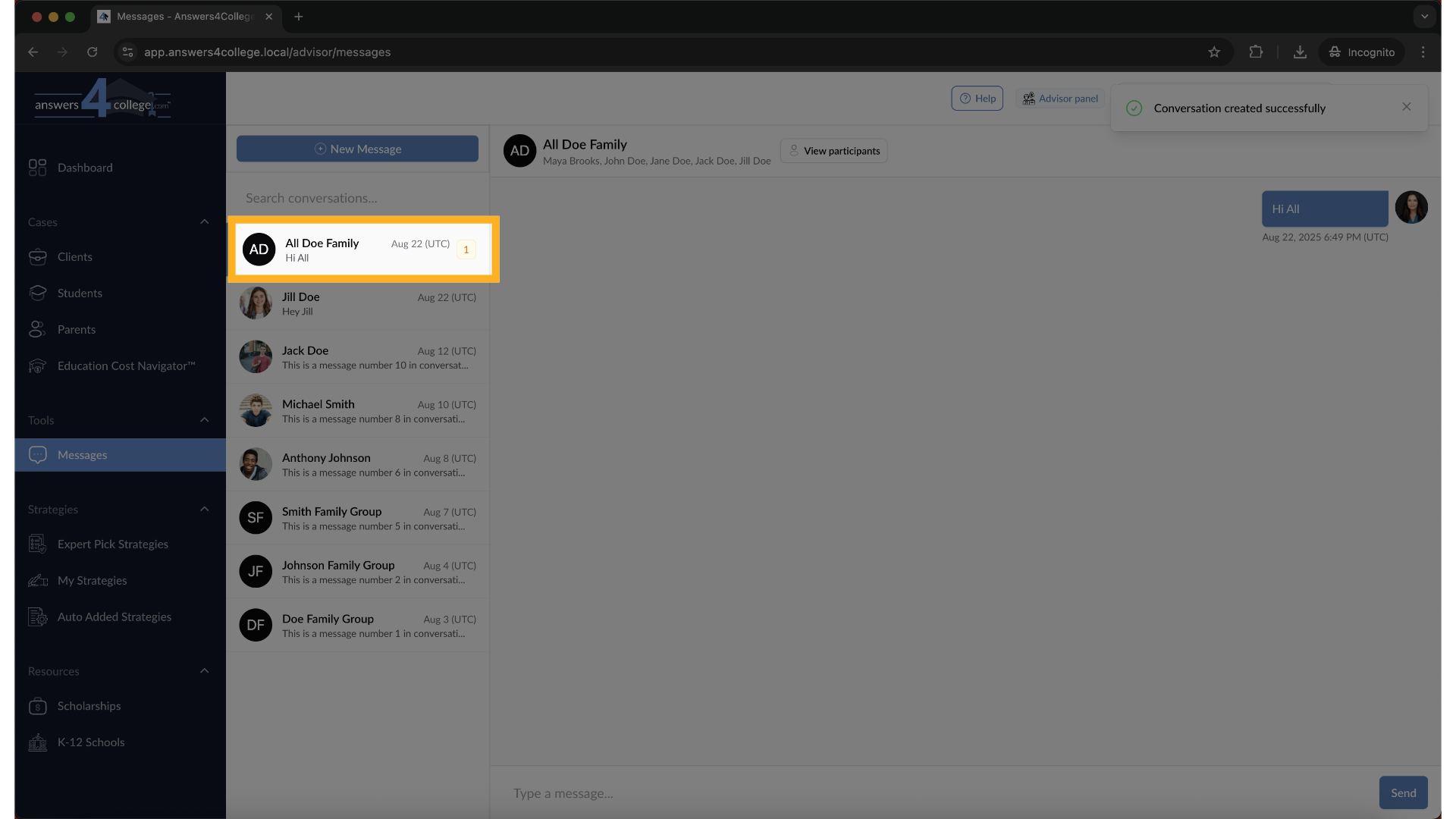 Conversation started